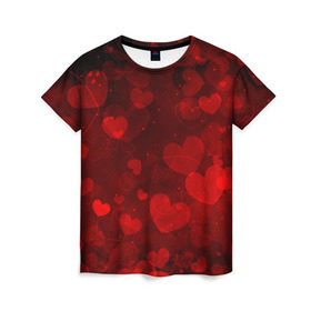 Женская футболка 3D с принтом Сердечко в Тюмени, 100% полиэфир ( синтетическое хлопкоподобное полотно) | прямой крой, круглый вырез горловины, длина до линии бедер | 14 февраля | красная | любовь | сердце
