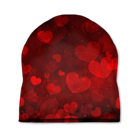 Шапка 3D с принтом Сердечко в Тюмени, 100% полиэстер | универсальный размер, печать по всей поверхности изделия | 14 февраля | красная | любовь | сердце