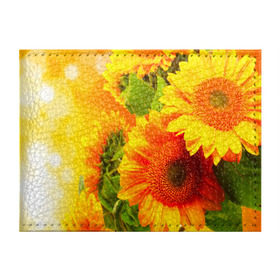 Обложка для студенческого билета с принтом Подсолнух в Тюмени, натуральная кожа | Размер: 11*8 см; Печать на всей внешней стороне | желтая | подсолнух | поле | природа | цветы