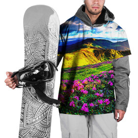 Накидка на куртку 3D с принтом Горная тропа в Тюмени, 100% полиэстер |  | Тематика изображения на принте: горы | пейзаж | яркий
