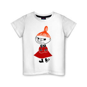 Детская футболка хлопок с принтом Малышка Мю в Тюмени, 100% хлопок | круглый вырез горловины, полуприлегающий силуэт, длина до линии бедер | Тематика изображения на принте: муми тролль
