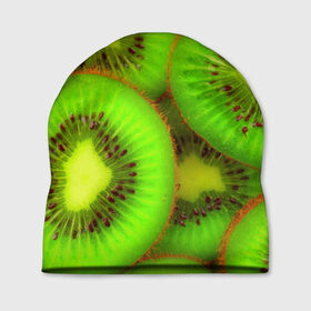 Шапка 3D с принтом Киви в Тюмени, 100% полиэстер | универсальный размер, печать по всей поверхности изделия | 3д | зеленая | киви | красота | фрукт