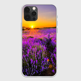 Чехол для iPhone 12 Pro Max с принтом Лавандовое поле в Тюмени, Силикон |  | закат | лиловый | пейзаж | яркий