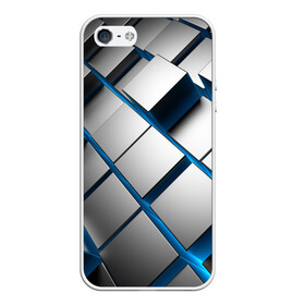 Чехол для iPhone 5/5S матовый с принтом Текстура в Тюмени, Силикон | Область печати: задняя сторона чехла, без боковых панелей | квадраты | кубы | серый