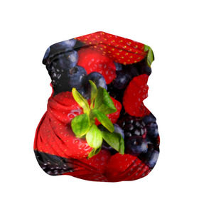 Бандана-труба 3D с принтом Ягоды в Тюмени, 100% полиэстер, ткань с особыми свойствами — Activecool | плотность 150‒180 г/м2; хорошо тянется, но сохраняет форму | ежевика | клубника | малина | черника | ягода | ягодка