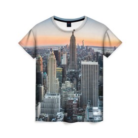 Женская футболка 3D с принтом Америка в Тюмени, 100% полиэфир ( синтетическое хлопкоподобное полотно) | прямой крой, круглый вырез горловины, длина до линии бедер | america | empire state building | new york | usa | америка | высотки | мегаполис | нью йорк | сша | штаты