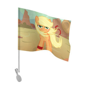 Флаг для автомобиля с принтом Stop в Тюмени, 100% полиэстер | Размер: 30*21 см | my little pony | луна | пинки пай | пони | рарити | рейнбоу дэш | селестия | сумеречная искорка | флаттершай | эплджек