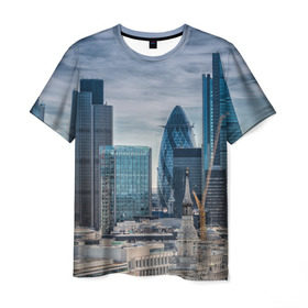 Мужская футболка 3D с принтом London в Тюмени, 100% полиэфир | прямой крой, круглый вырез горловины, длина до линии бедер | england | europe | london | англия | великобритания | высотки | королева | лондон | мегаполис | туризм