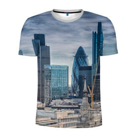 Мужская футболка 3D спортивная с принтом London в Тюмени, 100% полиэстер с улучшенными характеристиками | приталенный силуэт, круглая горловина, широкие плечи, сужается к линии бедра | Тематика изображения на принте: england | europe | london | англия | великобритания | высотки | королева | лондон | мегаполис | туризм
