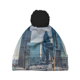 Шапка 3D c помпоном с принтом London в Тюмени, 100% полиэстер | универсальный размер, печать по всей поверхности изделия | england | europe | london | англия | великобритания | высотки | королева | лондон | мегаполис | туризм