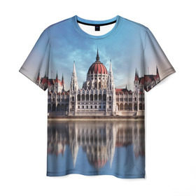 Мужская футболка 3D с принтом Будапешт в Тюмени, 100% полиэфир | прямой крой, круглый вырез горловины, длина до линии бедер | Тематика изображения на принте: budapest | europe | hungary | будапешт | венгрия | европа | ес | отпуск | туризм
