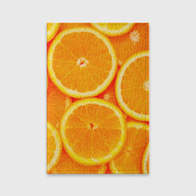 Обложка для паспорта матовая кожа с принтом Апельсины в Тюмени, натуральная матовая кожа | размер 19,3 х 13,7 см; прозрачные пластиковые крепления | апельсин | долька | цитрус