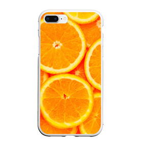 Чехол для iPhone 7Plus/8 Plus матовый с принтом Апельсины в Тюмени, Силикон | Область печати: задняя сторона чехла, без боковых панелей | апельсин | долька | цитрус