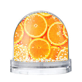Водяной шар с принтом Апельсины в Тюмени, Пластик | Изображение внутри шара печатается на глянцевой фотобумаге с двух сторон | апельсин | долька | цитрус