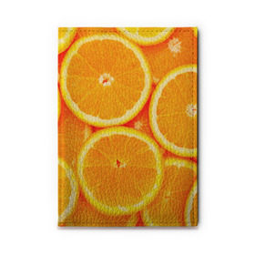 Обложка для автодокументов с принтом Апельсины в Тюмени, натуральная кожа |  размер 19,9*13 см; внутри 4 больших “конверта” для документов и один маленький отдел — туда идеально встанут права | апельсин | долька | цитрус