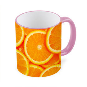 Кружка 3D с принтом Апельсины в Тюмени, керамика | ёмкость 330 мл | Тематика изображения на принте: апельсин | долька | цитрус