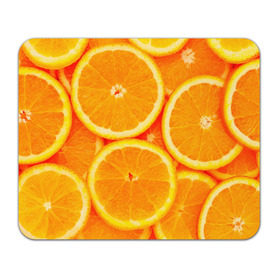 Коврик прямоугольный с принтом Апельсины в Тюмени, натуральный каучук | размер 230 х 185 мм; запечатка лицевой стороны | Тематика изображения на принте: апельсин | долька | цитрус