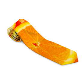 Галстук 3D с принтом Апельсины в Тюмени, 100% полиэстер | Длина 148 см; Плотность 150-180 г/м2 | Тематика изображения на принте: апельсин | долька | цитрус