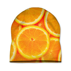 Шапка 3D с принтом Апельсины в Тюмени, 100% полиэстер | универсальный размер, печать по всей поверхности изделия | апельсин | долька | цитрус