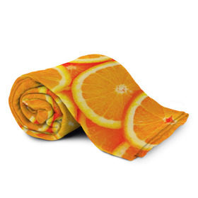 Плед 3D с принтом Апельсины в Тюмени, 100% полиэстер | закругленные углы, все края обработаны. Ткань не мнется и не растягивается | апельсин | долька | цитрус