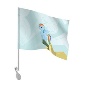 Флаг для автомобиля с принтом Rainbow в Тюмени, 100% полиэстер | Размер: 30*21 см | my little pony | луна | пинки пай | пони | рарити | рейнбоу дэш | селестия | сумеречная искорка | флаттершай | эплджек
