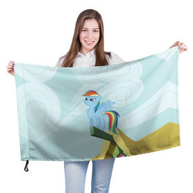 Флаг 3D с принтом Rainbow в Тюмени, 100% полиэстер | плотность ткани — 95 г/м2, размер — 67 х 109 см. Принт наносится с одной стороны | my little pony | луна | пинки пай | пони | рарити | рейнбоу дэш | селестия | сумеречная искорка | флаттершай | эплджек