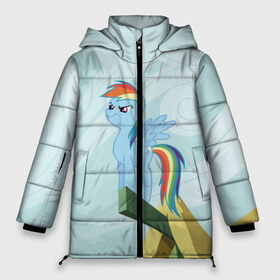 Женская зимняя куртка 3D с принтом Rainbow в Тюмени, верх — 100% полиэстер; подкладка — 100% полиэстер; утеплитель — 100% полиэстер | длина ниже бедра, силуэт Оверсайз. Есть воротник-стойка, отстегивающийся капюшон и ветрозащитная планка. 

Боковые карманы с листочкой на кнопках и внутренний карман на молнии | my little pony | луна | пинки пай | пони | рарити | рейнбоу дэш | селестия | сумеречная искорка | флаттершай | эплджек