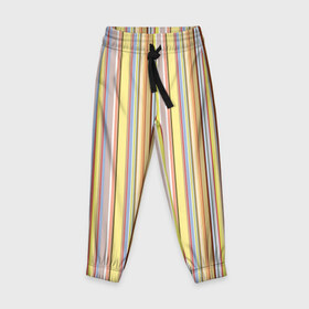 Детские брюки 3D с принтом Полоски в Тюмени, 100% полиэстер | манжеты по низу, эластичный пояс регулируется шнурком, по бокам два кармана без застежек, внутренняя часть кармана из мелкой сетки | полоски | полосы | разноцветные | текстура