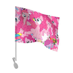 Флаг для автомобиля с принтом Pinky Pie в Тюмени, 100% полиэстер | Размер: 30*21 см | my little pony | луна | пинки пай | пони | рарити | рейнбоу дэш | селестия | сумеречная искорка | флаттершай | эплджек