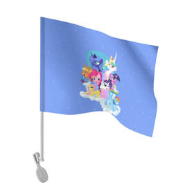 Флаг для автомобиля с принтом Night в Тюмени, 100% полиэстер | Размер: 30*21 см | my little pony | луна | пинки пай | пони | рарити | рейнбоу дэш | селестия | сумеречная искорка | флаттершай | эплджек