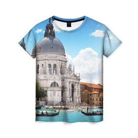 Женская футболка 3D с принтом Венеция в Тюмени, 100% полиэфир ( синтетическое хлопкоподобное полотно) | прямой крой, круглый вырез горловины, длина до линии бедер | europe | italy | venice | венеция | вода | европа | ес | италия | каникулы | лодки | отдых | отпуск | солнце | туризм