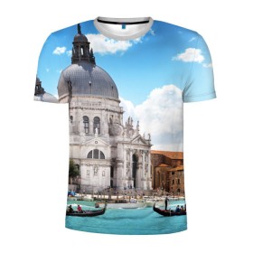 Мужская футболка 3D спортивная с принтом Венеция в Тюмени, 100% полиэстер с улучшенными характеристиками | приталенный силуэт, круглая горловина, широкие плечи, сужается к линии бедра | europe | italy | venice | венеция | вода | европа | ес | италия | каникулы | лодки | отдых | отпуск | солнце | туризм