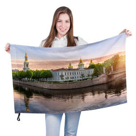 Флаг 3D с принтом Питер в Тюмени, 100% полиэстер | плотность ткани — 95 г/м2, размер — 67 х 109 см. Принт наносится с одной стороны | russia | saint petersburg | интеллигенция | культурная столица | мосты | нева | петергоф | питер | россия | санкт петербург | хипстер