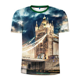 Мужская футболка 3D спортивная с принтом Англия в Тюмени, 100% полиэстер с улучшенными характеристиками | приталенный силуэт, круглая горловина, широкие плечи, сужается к линии бедра | Тематика изображения на принте: england | europe | london | англия | биг бен | великобритания | высотки | королева | лондон | мегаполис | тауэрский мост | туризм