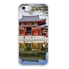 Чехол для iPhone 5/5S матовый с принтом Япония в Тюмени, Силикон | Область печати: задняя сторона чехла, без боковых панелей | japan | азия | пагода | пейзаж