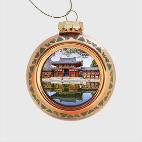 Стеклянный ёлочный шар с принтом Япония в Тюмени, Стекло | Диаметр: 80 мм | Тематика изображения на принте: japan | азия | пагода | пейзаж
