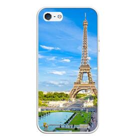 Чехол для iPhone 5/5S матовый с принтом Париж в Тюмени, Силикон | Область печати: задняя сторона чехла, без боковых панелей | france | paris | париж | франция | эйфелева башня