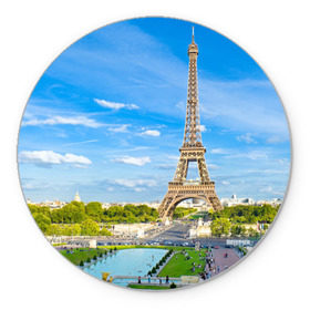 Коврик круглый с принтом Париж в Тюмени, резина и полиэстер | круглая форма, изображение наносится на всю лицевую часть | france | paris | париж | франция | эйфелева башня