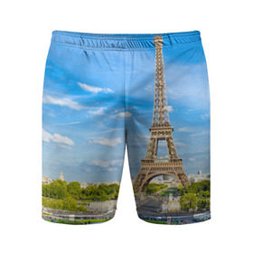 Мужские шорты 3D спортивные с принтом Париж в Тюмени,  |  | Тематика изображения на принте: france | paris | париж | франция | эйфелева башня