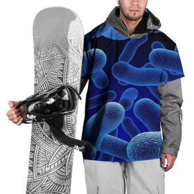 Накидка на куртку 3D с принтом Молекула в Тюмени, 100% полиэстер |  | медицина | микроб | молекула | синяя