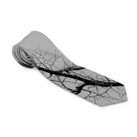Галстук 3D с принтом Вороны на ветке в Тюмени, 100% полиэстер | Длина 148 см; Плотность 150-180 г/м2 | Тематика изображения на принте: ветки | вороны | дерево