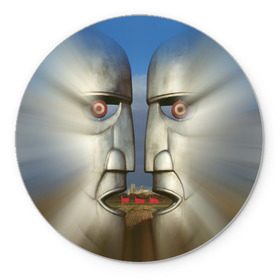 Коврик круглый с принтом Pink Floyd. The division bell в Тюмени, резина и полиэстер | круглая форма, изображение наносится на всю лицевую часть | 