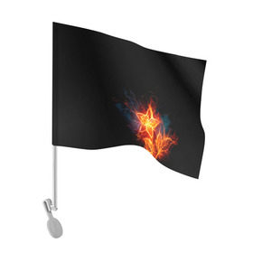 Флаг для автомобиля с принтом Огненный цветок в Тюмени, 100% полиэстер | Размер: 30*21 см | огненный | огонь | пламя | цветок | цветы