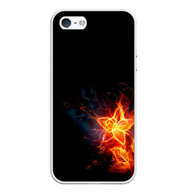 Чехол для iPhone 5/5S матовый с принтом Огненный цветок в Тюмени, Силикон | Область печати: задняя сторона чехла, без боковых панелей | огненный | огонь | пламя | цветок | цветы