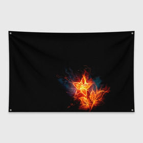 Флаг-баннер с принтом Огненный цветок в Тюмени, 100% полиэстер | размер 67 х 109 см, плотность ткани — 95 г/м2; по краям флага есть четыре люверса для крепления | огненный | огонь | пламя | цветок | цветы