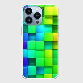Чехол для iPhone 13 Pro с принтом Кубики в Тюмени,  |  | квадраты | кубики | радуга | разноцветные