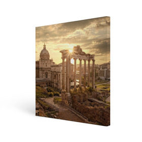Холст квадратный с принтом Рим в Тюмени, 100% ПВХ |  | europe | italy | rome | vatican | архитектура | ватикан | европа | италия | папа римский | развалины | рим | руины