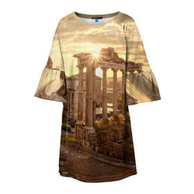 Детское платье 3D с принтом Рим в Тюмени, 100% полиэстер | прямой силуэт, чуть расширенный к низу. Круглая горловина, на рукавах — воланы | europe | italy | rome | vatican | архитектура | ватикан | европа | италия | папа римский | развалины | рим | руины