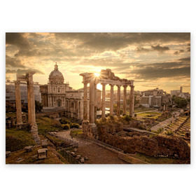 Поздравительная открытка с принтом Рим в Тюмени, 100% бумага | плотность бумаги 280 г/м2, матовая, на обратной стороне линовка и место для марки
 | europe | italy | rome | vatican | архитектура | ватикан | европа | италия | папа римский | развалины | рим | руины