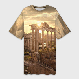 Платье-футболка 3D с принтом Рим в Тюмени,  |  | europe | italy | rome | vatican | архитектура | ватикан | европа | италия | папа римский | развалины | рим | руины